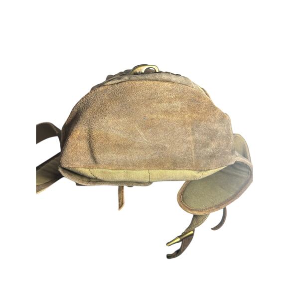 Wilsons Leather M. Julian Suede Backpack Tan Distressed Brass Buckle rare unique main image 8